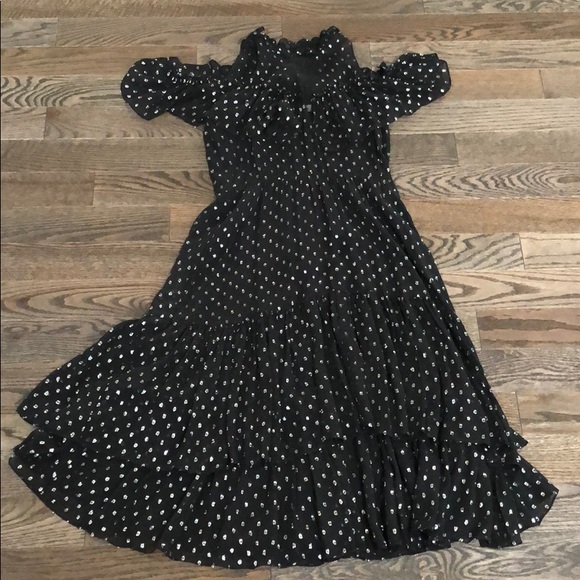 Rebecca Taylor Open Shoulder Metallic Clio Dress - Picture 3 of 7